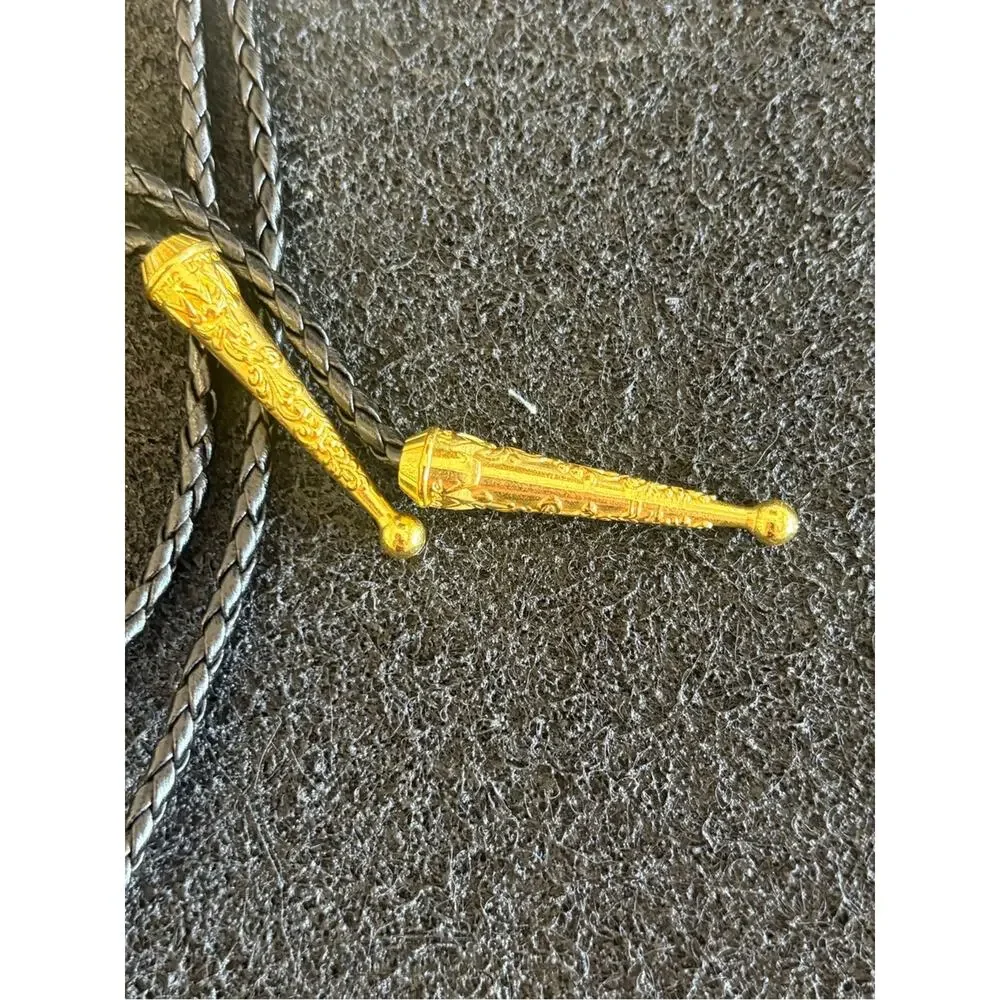 Western Cowboy Bolo Neck Tie Initial E Gold Silver Engraved Adjustable New